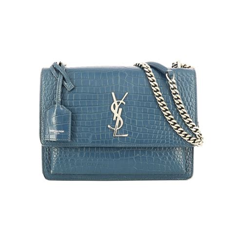 ysl tasche sunset monogram blau|Saint Laurent Sunset Medium YSL Crossbody Bag in Smooth .